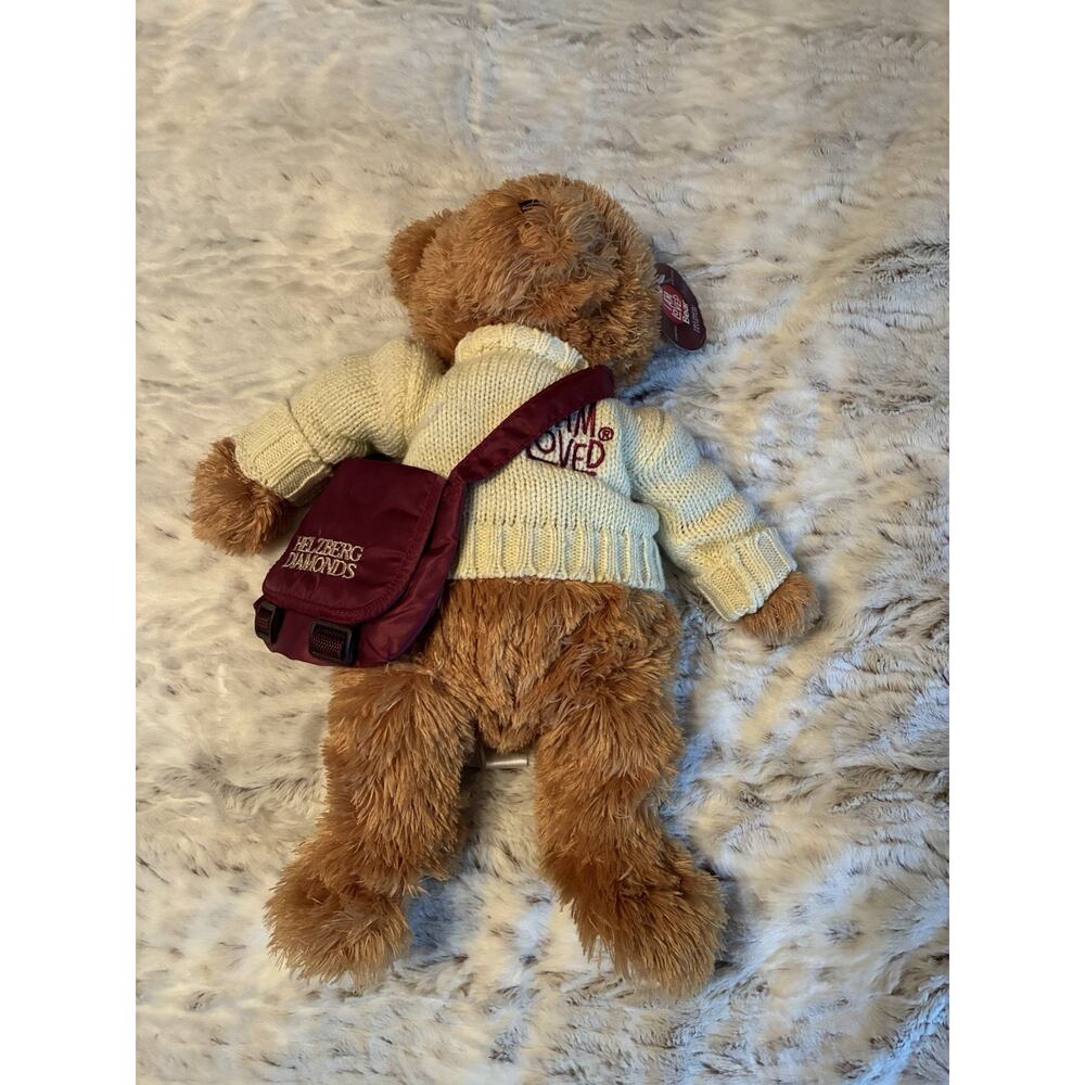 Helzberg Diamonds 2007 I Am Loved Plush Stuffed Teddy Bear / Sweater & Backpack